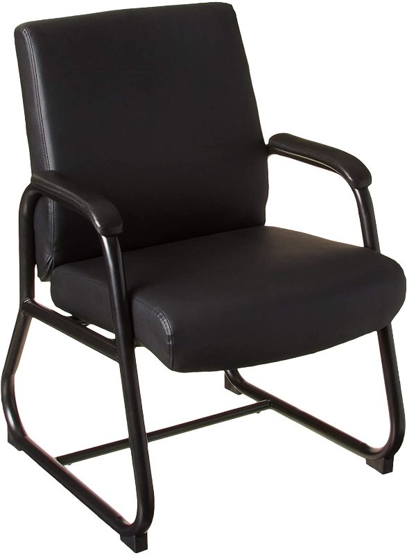 Photo 1 of ** LOOSE HARDWARE / MISSING HARDWARE** Boss Office Products Heavy Duty Caressoft Guest Chair in Black
