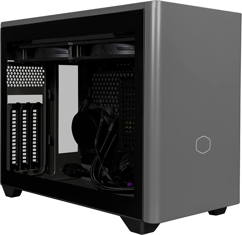 Photo 1 of **MISSING SOME SCREWS** Cooler Master NR200P MAX SFF Small Form Factor Mini-ITX Case with Custom 280mm AIO, 850W SFX Gold PSU, Triple-Slot GPU, Premium PCIe Gen4 Riser, Tempered Glass or Vented Panel Option
