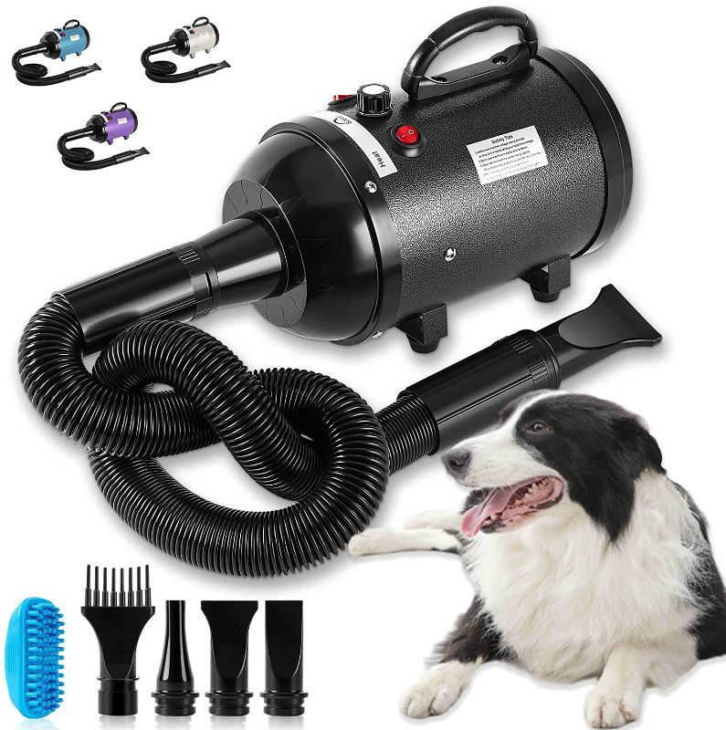 Photo 1 of **missing brush** NESTROAD Dog Dryer High Velocity Dog Hair Dryer,4.3HP/3200W Dog Blower Grooming Force Dryer with Stepless Adjustable Speed,Professional Pet Hair Drying with 4 Different Nozzles for Dogs Pets
