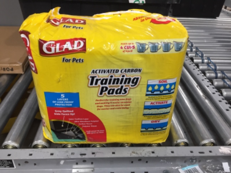 Photo 2 of **open bag* Glad for Pets Black Charcoal Puppy Pads-New & Improved Puppy Potty Training Pads That ABSORB & NEUTRALIZE Urine Instantly-Training Pads for Dogs, Dog Pee Pads, Pee Pads for Dogs, Dog Crate Pads
