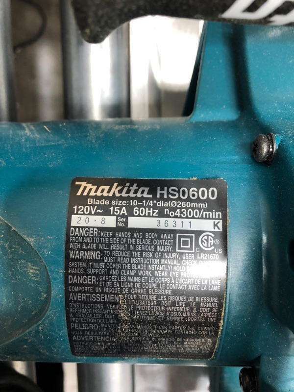 Photo 4 of *case not included*
Makita HS0600 10-1/4" Circular Saw
