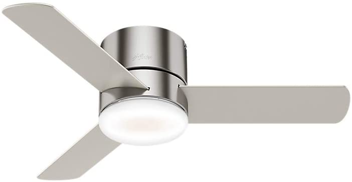 Photo 1 of *MISSING HARDWARE*
Hunter Fan Company Hunter 44" LED Kit 59454 Minimus 44 Inch Low Profile Ultra Quiet Ceiling Fan with Energy Efficient Light and Remote Control, Brushed Nickel Finish
