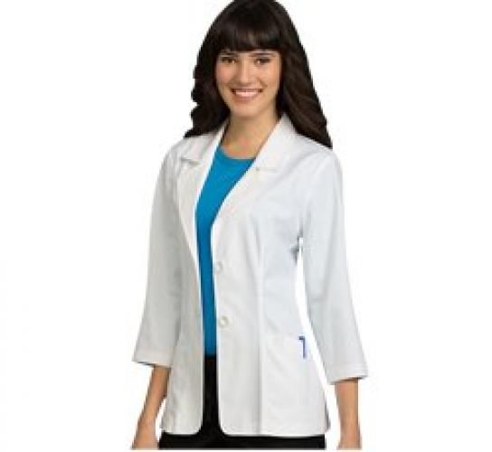 Photo 1 of Med Couture Women's Peaches 28 Inch Lab Coat, White, Small
