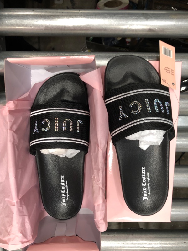Photo 1 of *WOMENS SIZE 10*
Description:   Pool slide with mesh upper. Mesh upper with EVA insole and EVA outsole. Open toe with 0.75 inch heel. Made in China.
