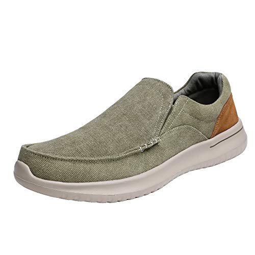 Photo 1 of Bruno Marc Men's Slip-on Canvas Sneaker Loafer Lightweight Walking Shoes Khaki Dockey Size 11 M US
