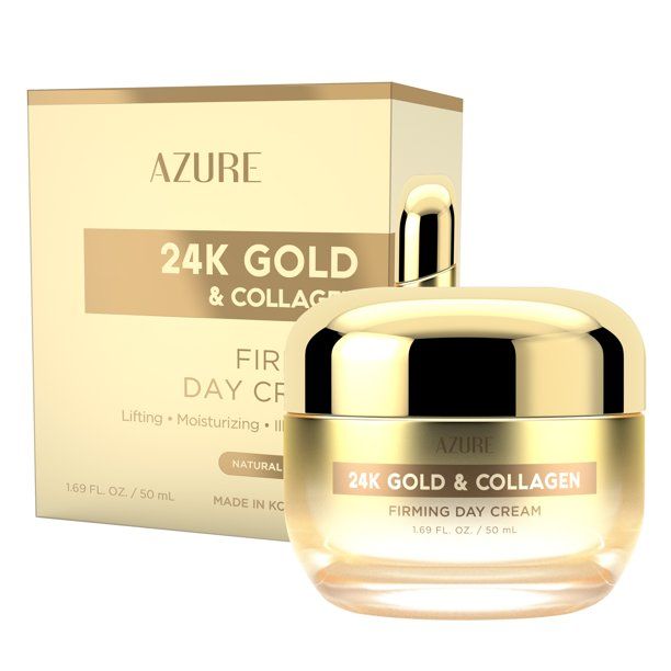 Photo 1 of 2 PACK
AZURE 24K Gold & Collagen Firming Day Cream - Moisturizing, Illuminating & Lifting | Reduces Wrinkles & Fine Lines | Anti Aging & Toning | Made in Korea - 50mL