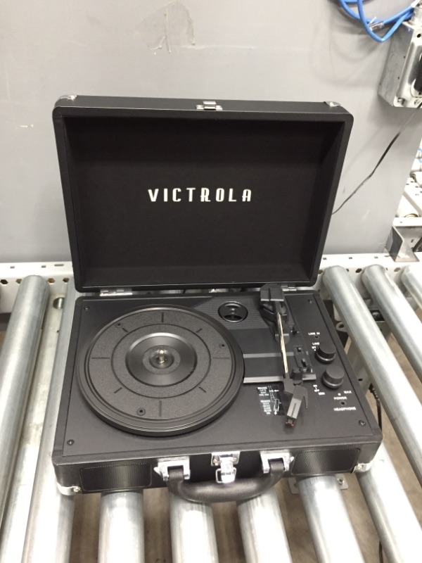 Photo 2 of ***PARTS ONLY*** 
Victrola Parker Bluetooth Suitcase Record Player with 3-speed Turntable, Black
