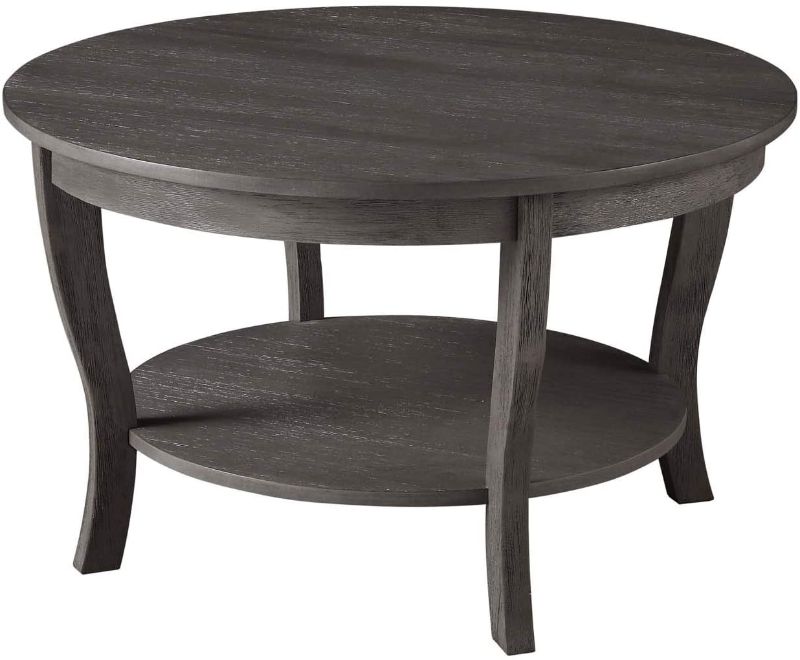 Photo 1 of ('MISSING HARDWARE') Convenience Concepts American Heritage Round Coffee Table, Dark Gray Wirebrush
