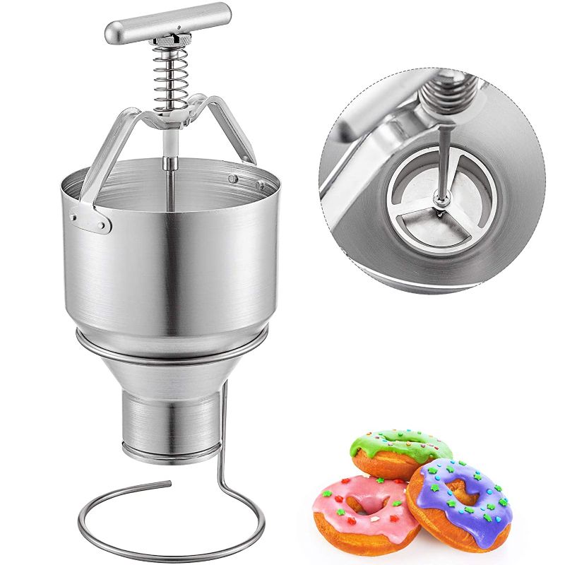 Photo 1 of  Donut Depositor Capacity Donut Dropper Hopper Food-Grade Aluminum , Donut Hopper with Stand 
