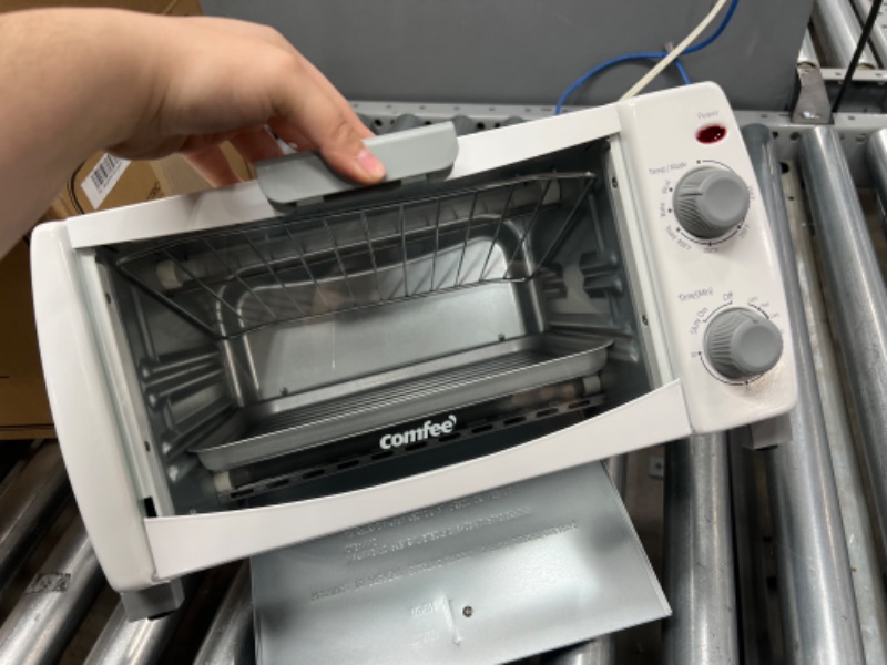 Photo 2 of COMFEE' Toaster Oven Countertop, 4-Slice, Compact Size, Easy to Control with Timer-Bake-Broil-Toast Setting, 1000W, White (CFO-BB102)
