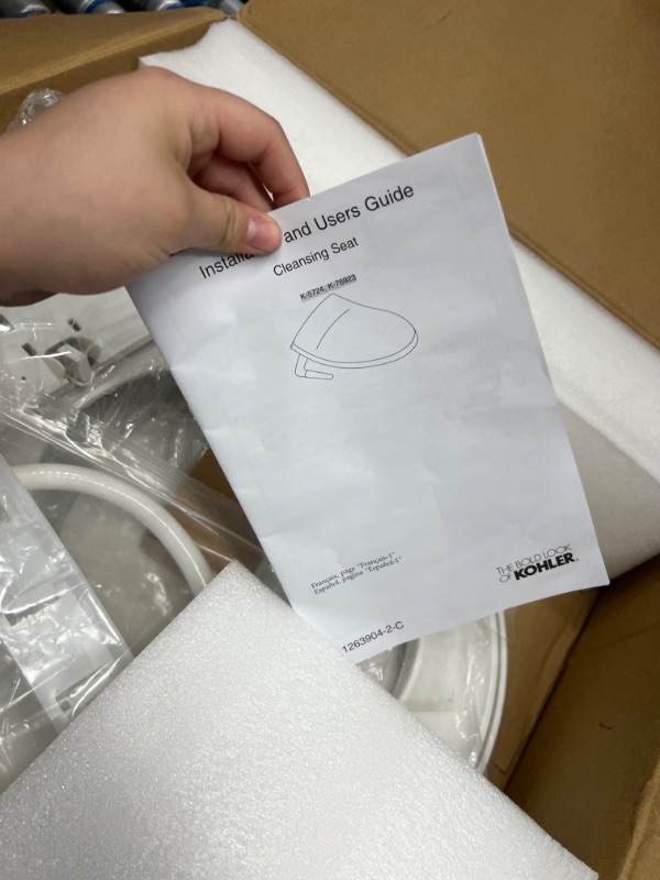 Photo 2 of Kohler K-76923-0 Puretide Round Manual Bidet Toilet Seat, White With Quiet-Close Lid And Seat, Adjustable Spray Pressure And Position, Self-Cleaning Wand, No Batteries Or Electrical Outlet Needed
