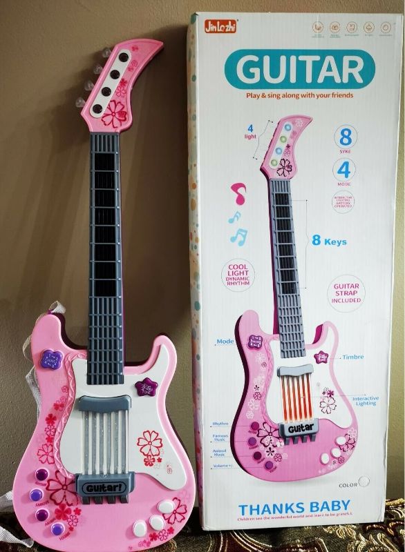 Photo 1 of Jin Le Zhi Guitar for Kids Toy Guitar, Pink Guitar Musical Instruments - see notes
