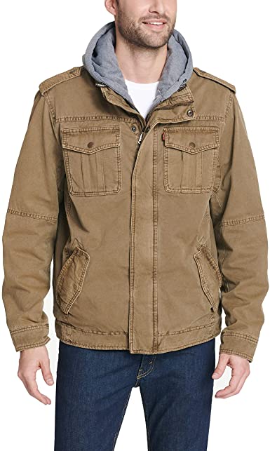 Photo 1 of Levi's Men's Washed Cotton Hooded Military Jacket
Size: Large