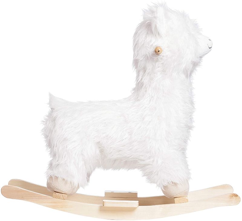 Photo 1 of Creative Co-op DF1845 Plush White Rocking Llama Toys
