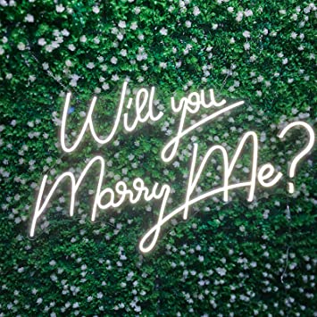 Photo 1 of Will You Marry Me? Neon Sign-Transparent Acrylic with Dimmer Flex Lights Signs Indoor Bedroom Decor Wall LED Neon Signs 21.5×13.5 IN Bar Christmas Party Wedding Girl Boy Living Room Office White
