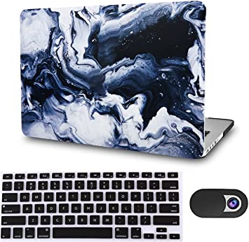 Photo 1 of KECC Compatible with MacBook Pro 13 inch Case 2020-2022 with Touch Bar M2 A2338 M1 A2289 A2251 Protective Plastic Hard Shell + Keyboard Cover + Webcam Cover (Black Grey Marble)