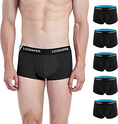 Photo 1 of 5 Pack Men's Underwear Boxer Briefs Cotton Stretchy Comfy No Ride-up Underwear Black XL