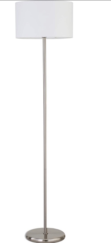 Photo 1 of  Floor Standing Lamp with LED Bulb - 13.7" x 13.7" x 56.8", White Shade
