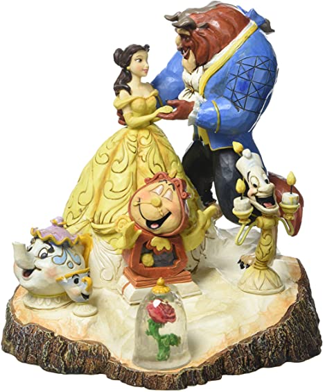 Photo 1 of Disney Traditions by Jim Shore Beauty and the Beast Carved by Heart Stone Resin Figurine, 7.75”