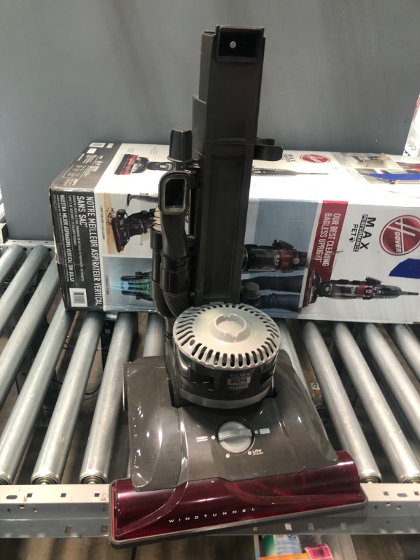 Photo 3 of Hoover WindTunnel 3 Max Performance Pet, Bagless Upright Vacuum Cleaner, HEPA Media Filtration, For Carpet and Hard Floor, UH72625, Red
