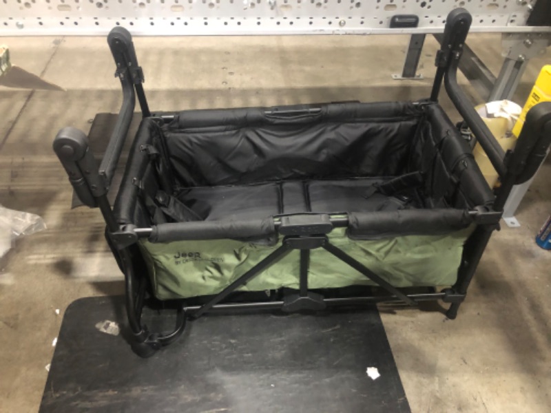 Photo 4 of ***PARTS ONLY*** Jeep Deluxe Wrangler Stroller Wagon by Delta Children - Includes Cooler Bag, Parent Organizer and Car Seat Adapter, Black/Green
