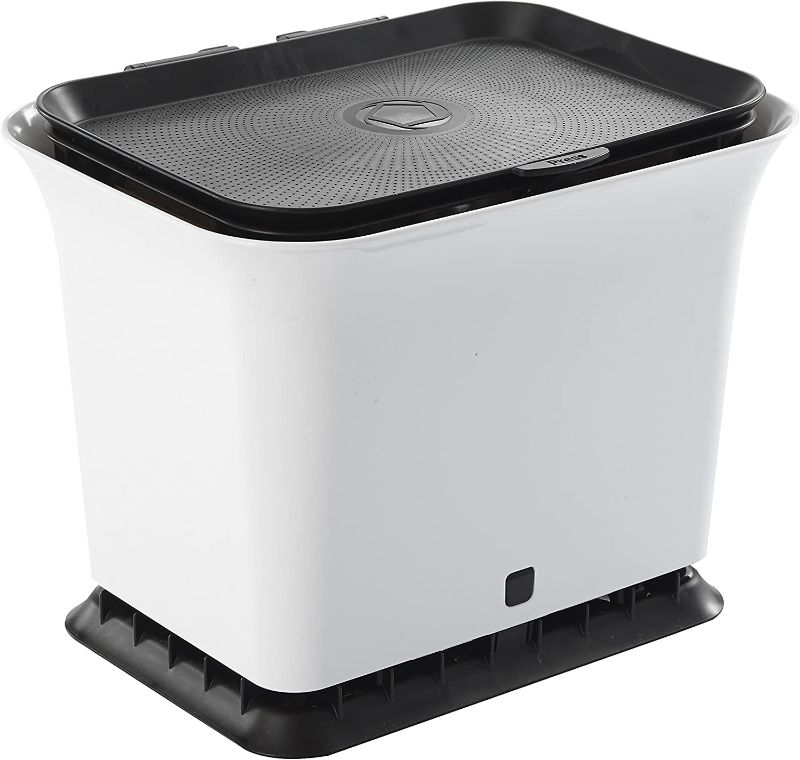 Photo 1 of Full Circle Fresh Air Odor-Free Kitchen Compost Bin, Black and White
