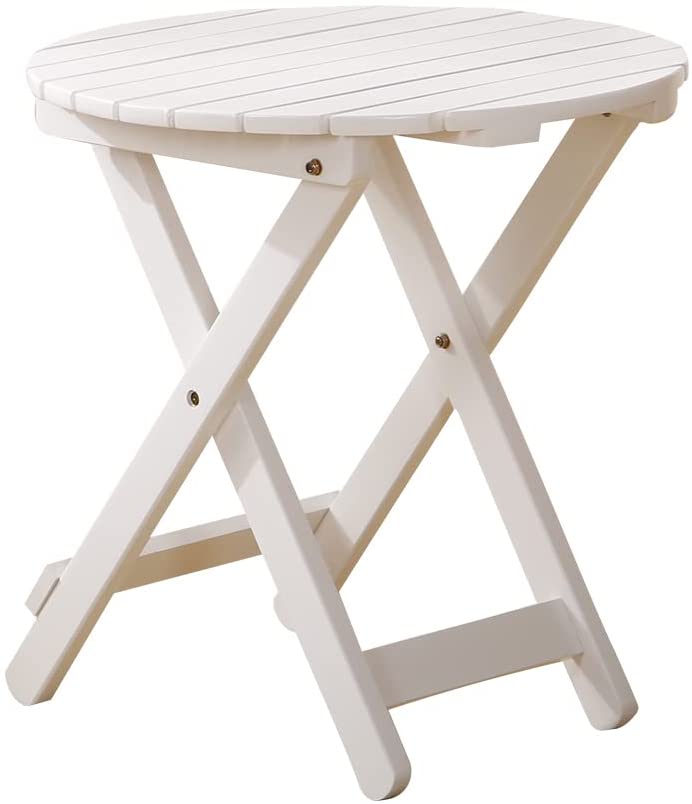 Photo 1 of B&Z KD-41W Wood Small Square Folding Side Table Adirondack Portable Plant Stand White 19.1" D x 19.1" W x 19.85" H
