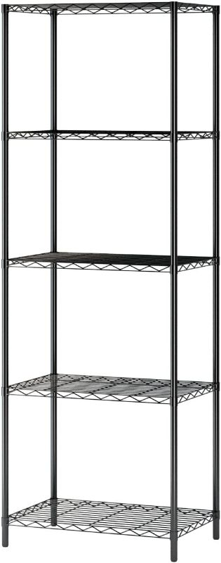 Photo 1 of 5-Tier Wire Shelving, Metal Wire Shelf Storage Rack, Durable Organizer Unit Perfect for Kitchen Garage Pantry Organization in Black, 21" Wx14 Dx61 H