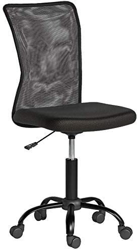 Photo 1 of Office Chair Cheap Desk Chair Mesh Computer Chair with Lumbar Support No Arms Swivel Rolling Executive Chair for Back Pain,Black 1 Pack