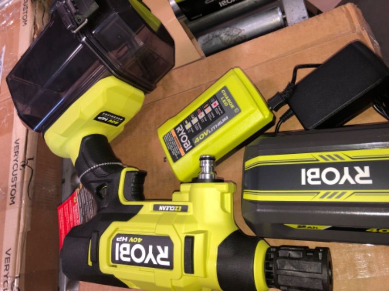 Photo 3 of RYOBI 40-Volt HP Brushless EZClean 600 PSI 0.7 GPM Cold Water Power Cleaner with 2.0 Ah Battery and Charger