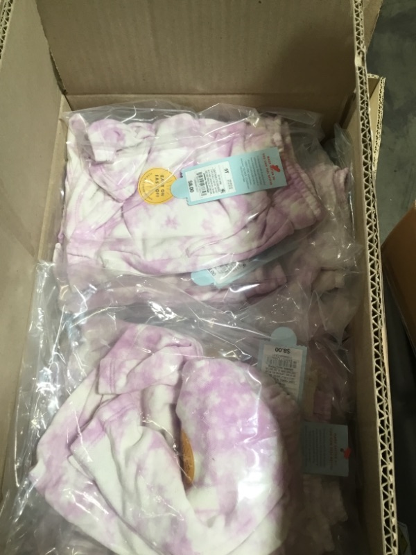 Photo 3 of *** WHOLE CASE OF 12*** 
Toddler Shorter-Length Knit Shorts - Cat & Jack™ Light Purple Tie Dye SIZE  5T

