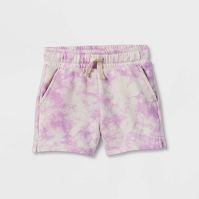 Photo 1 of *** WHOLE CASE OF 12*** 
Toddler Shorter-Length Knit Shorts - Cat & Jack™ Light Purple Tie Dye SIZE  5T

