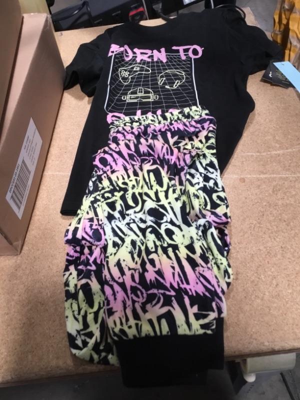 Photo 3 of *** WHOLE CASE OF 12*** 
Boys' Graffiti Gamer Pajama Set - art class™ Black Size M

