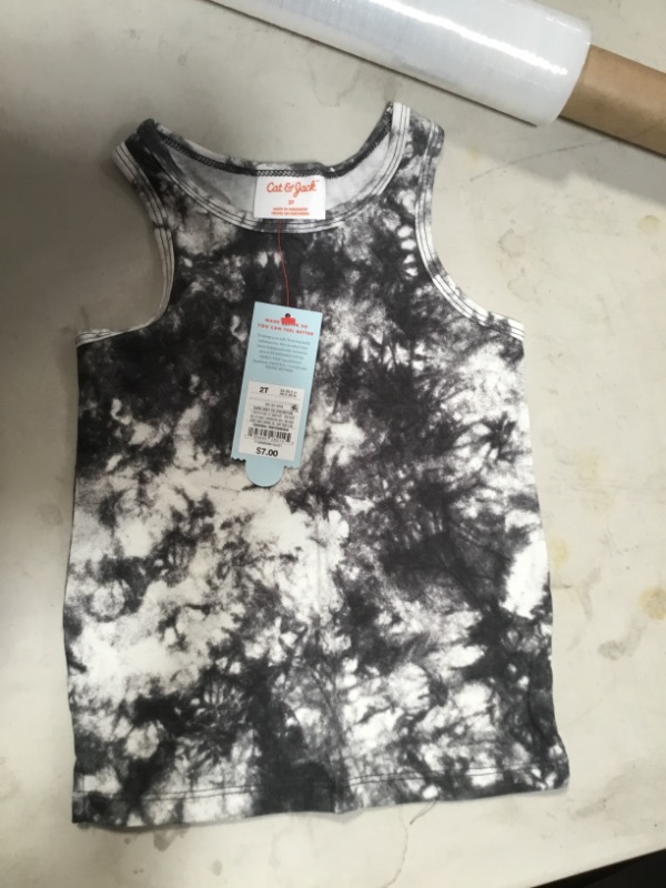 Photo 2 of *** WHOLE CASE OF 12***  
Toddler Tank Top - Cat & Jack™ Dark Gray Tie Dye SIZE 2T

