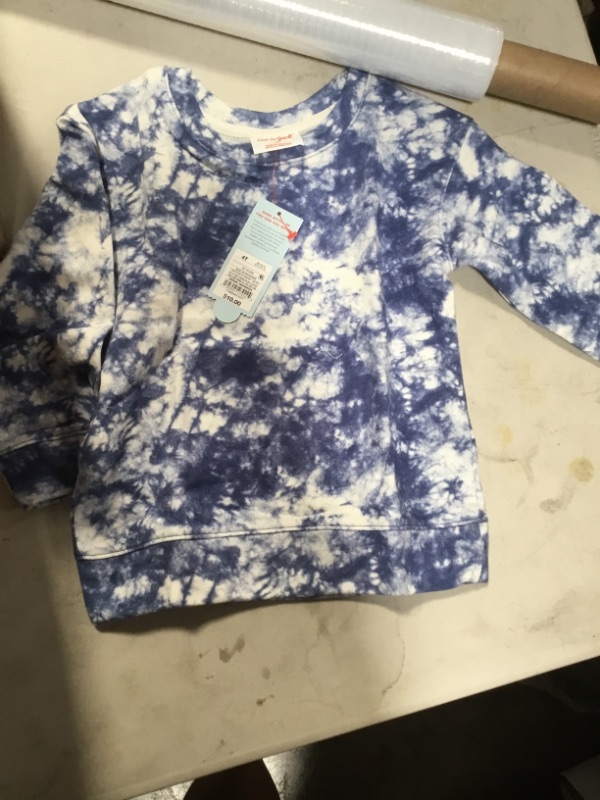 Photo 3 of *** WHOLE CASE OF 12*** 
Toddler Crewneck Pullover Sweatshirt - Cat & Jack™ Blue Tie Dye SIZE 4T

