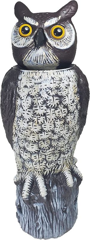 Photo 1 of Gardeneer by Dalen SOL-R Action Owl - Solar Powered Natural Enemy Scarecrow – No Batteries Required - 360° Rotating Head - Efficient Bird and Pest Deterrent – Hand Painted – 18? Tall
