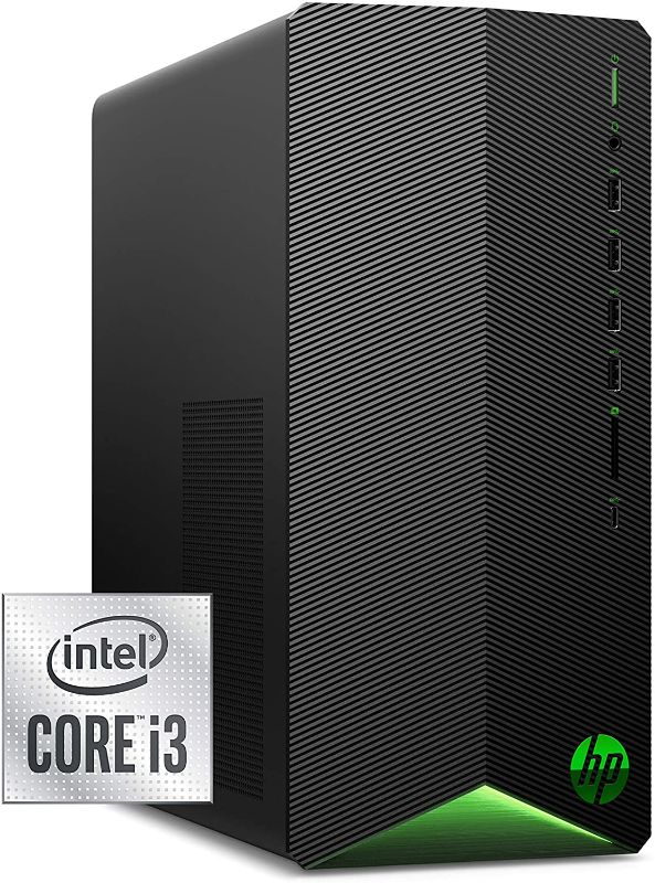 Photo 1 of **REA THE NOTES**
HP Pavilion Gaming Desktop, NVIDIA GeForce GTX 1650 SUPER, Intel Core i3-10100, 8 GB DDR4 RAM, 256 GB PCIe NVMe SSD, Windows 11, USB Mouse and Keyboard, Compact Tower Design (TG01-1022, 2020)

