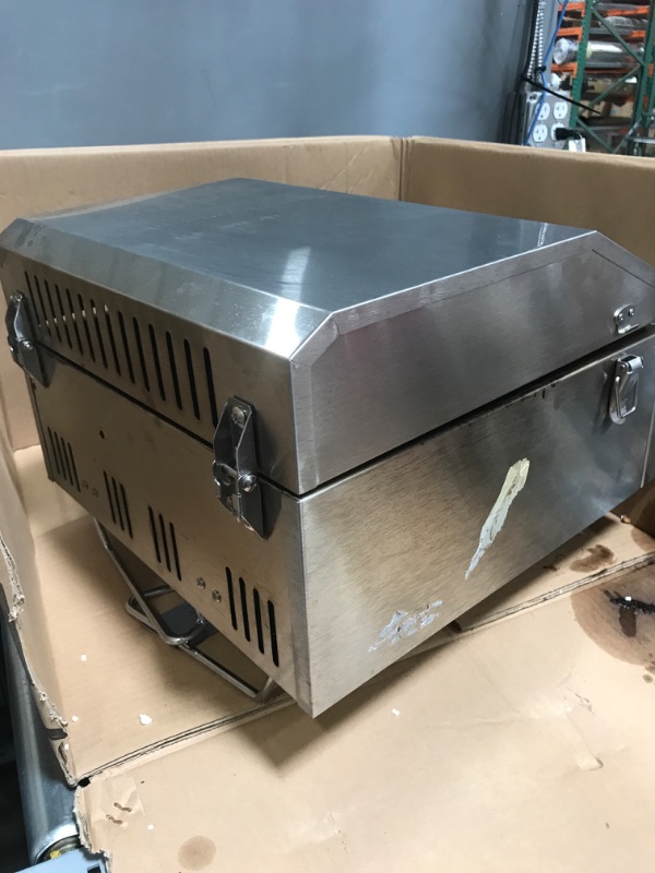 Photo 1 of 2-Burner Portable Propane GAS Table Top Grill in Stainless Steel