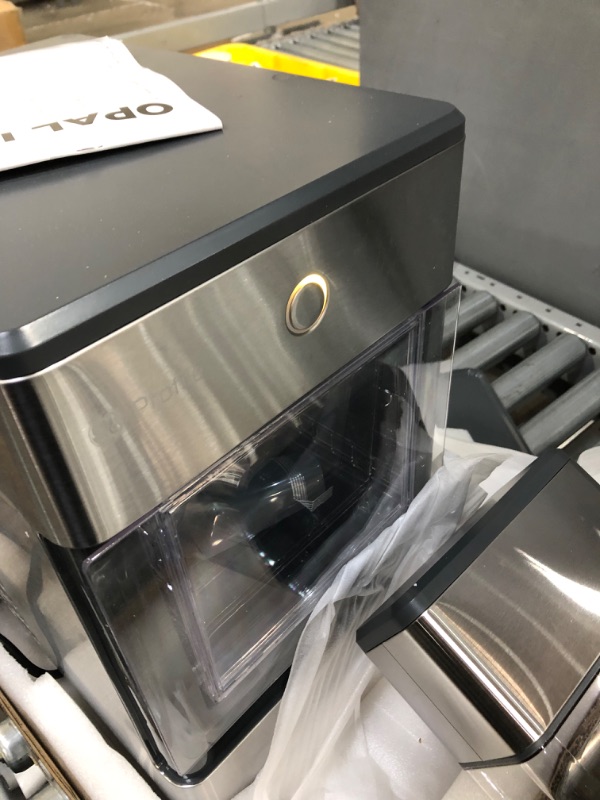 Photo 3 of GE Profile Opal | Countertop Nugget Ice Maker with Side Tank | Portable Ice Machine Makes up to 24 Lbs. of Ice per Day | Stainless Steel Finish
