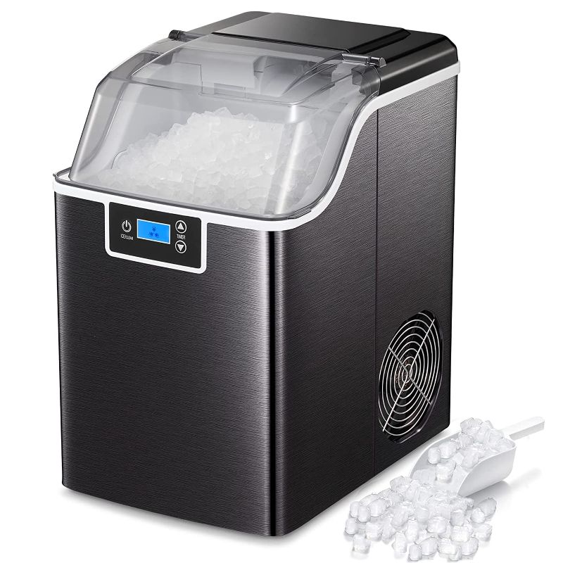 Photo 1 of Kismile Nugget Ice Maker Countertop,Portable Compact Ice Maker Machine with Self-Cleaning Function,44Lbs/24H,for Home/Kitchen/Office/Bar
