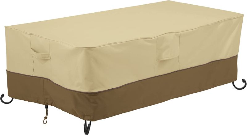 Photo 1 of Classic Accessories Veranda Water-Resistant 56 Inch Rectangular Fire Pit Table Cover, Outdoor Table Cover