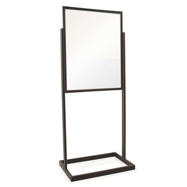 Photo 1 of 22 in. x 28 in. Bulletin Sign Holder with Rectangular Tubing Base&#44; Black