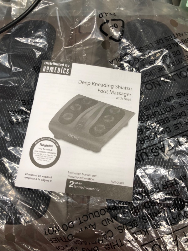 Photo 1 of HoMedics Triple Action Shiatsu Foot Massager with Heat – Therapeutic Kneading Foot Massager Machine with Triple Rotating Heads, Toe-Touch Control, Breathable Fabric