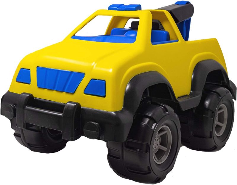 Photo 1 of Back Bay Play Construction Toys 15" Yellow Tow Truck Vehicle Pretend Play - Sand Toys - Indoor Outside Toys for Toddlers 3 and Up – Made in USA
