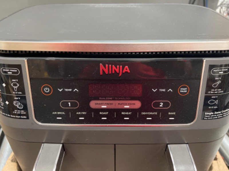 Photo 5 of Ninja DZ201 Foodi 8 Quart 6-in-1 DualZone 2-Basket Air Fryer with 2 Independent Frying Baskets, Match Cook & Smart Finish to Roast, Broil, Dehydrate & More for Quick, Easy Meals, Grey
