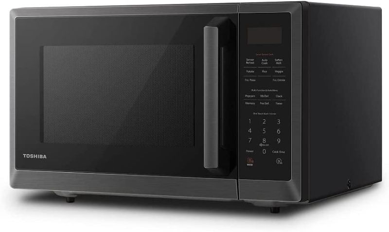 Photo 1 of Toshiba ML2-EM12EA(BS) Microwave Oven with Smart Sensor, Eco Mode, and Sound On/Off function, 1.2Cu.ft/1100W, Black Stainless Steel
