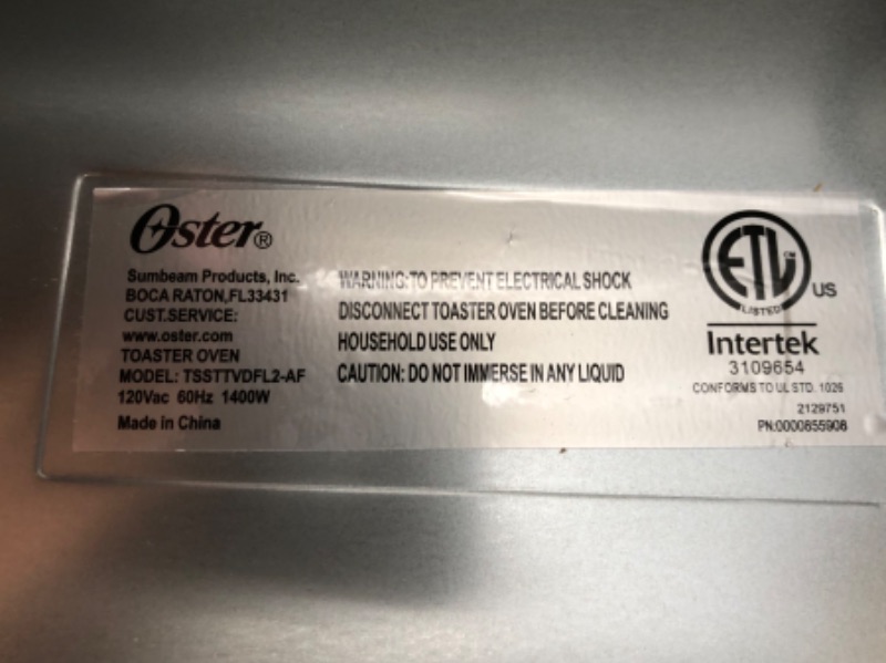 Photo 3 of Oster® Compact Countertop Oven With Air Fryer, Stainless Steel
