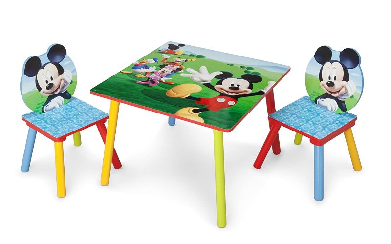 Photo 1 of Delta Children Kids Table and Chair Set (2 Chairs Included) - Ideal for Arts & Crafts, Snack Time, Homeschooling, Homework & More, Disney Mickey Mouse