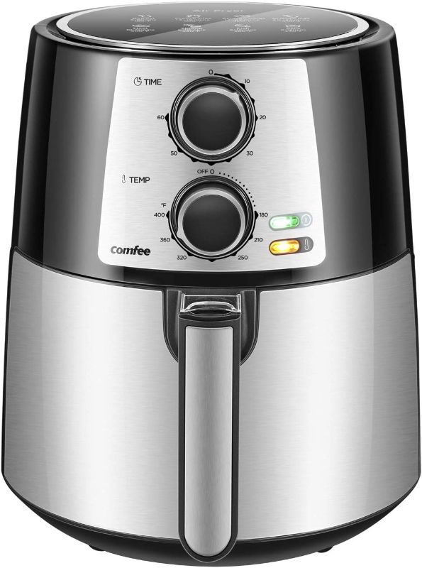 Photo 1 of COMFEE' 3.7QT Electric Air Fryer & Oilless Cooker with 8 Menus and Timer & Temperature Control, Nonstick Fry Basket with Stainless Steel Finish, Auto Shut-off, 1400W, BPA & PFOA Free
