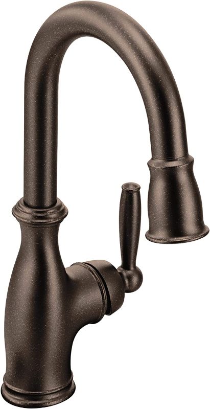 Photo 1 of *NONFUNCTIONAL* .Moen 5985ORB Brantford One-Handle High-Arc Pulldown Bar Faucet with Reflex and Power Clean, Oil Rubbed Bronze
